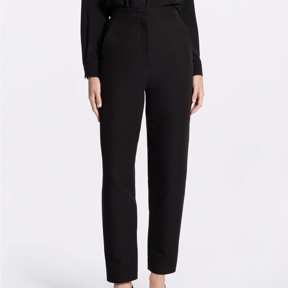 Elie Saab Sz 38 | US 6 Black Crepe Straight Leg Trousers Pants Quiet Luxury - Picture 1 of 9